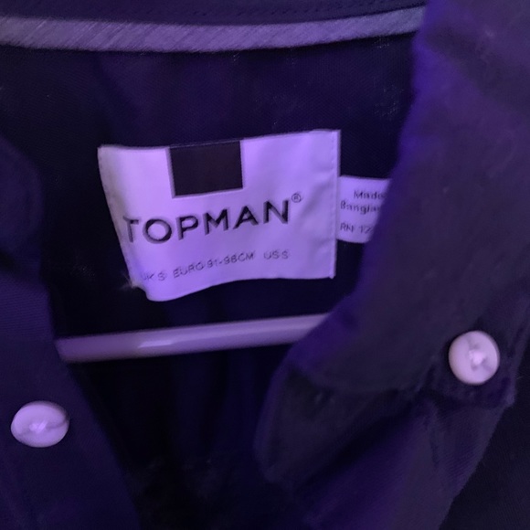 Topman Navy Button Down Shirt - Picture 3 of 3